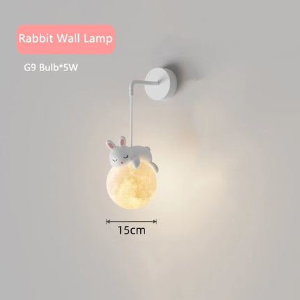 Suspension veilleuse 3D lune et lapin blanc pour enfant — LZ4N7Q