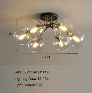 Plafonnier industriel en verre fumé pour décoration moderne — LZ4X9T