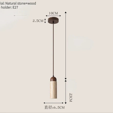 Suspension décorative en marbre travertin à longueur réglable — LZ4X9P2