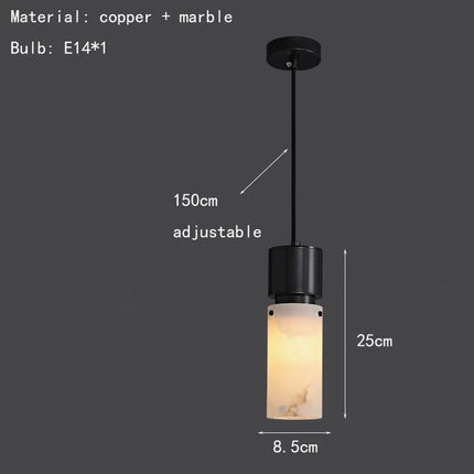Lustre suspension en marbre naturel avec cordon ajustable — LZ4D7Q2