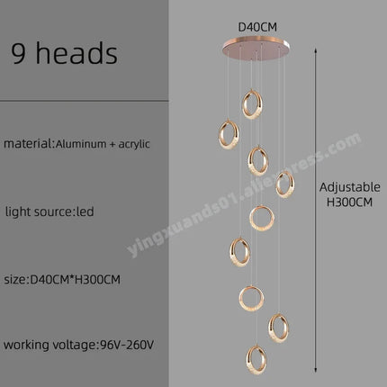 lustre à led design moderne pour éclairage suspendu élégant