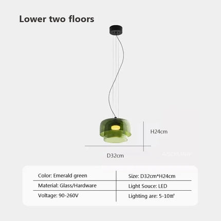 Lustre suspension nordique en fil de verre pour décoration intérieure — LZ4X9B