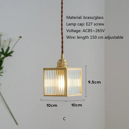 Suspension vintage en cuivre avec globe en verre pour intérieur — LZ4X9P2