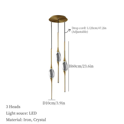 Lustre suspendu en cristal pour plafond chambre et salon — LZ4X9P2