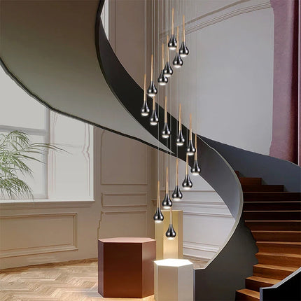 Lustre suspension long nordique creux pour loft, hôtel, appartement — LZ4M9Q2
