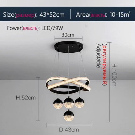 Lustre suspension moderne minimaliste à trois têtes légères — LZ4X9M