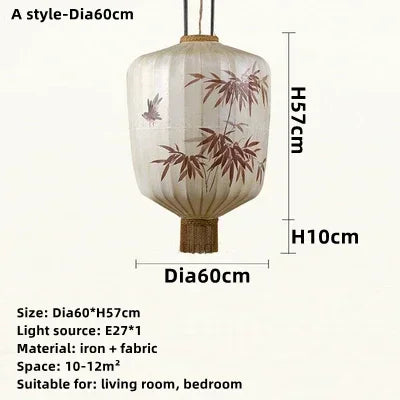lustre en tissu japonais style médiéval zen pour décoration intérieure