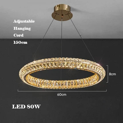 Lustre en cristal doré au design postmoderne pour intérieur raffiné — LZ4X9J