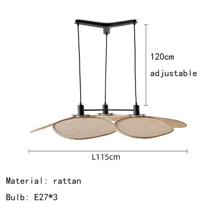 Lampadaire en rotin tissé style asiatique pour intérieur moderne — LZ4X9T1