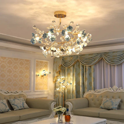 Lustre italien en céramique avec éclairage cristal pour mariage et intérieur — LZ4P9XJ2