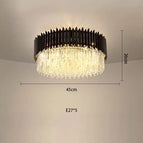 Plafonnier 45cm / Lumière chaude / Cadre doré