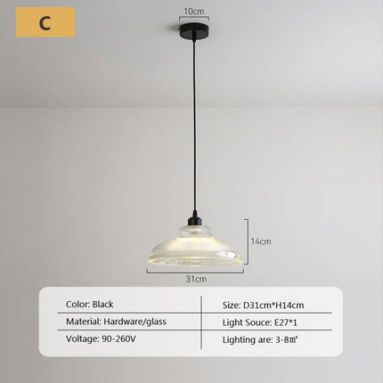 Suspension en verre au design nordique pour intérieur moderne — LZ4X9P