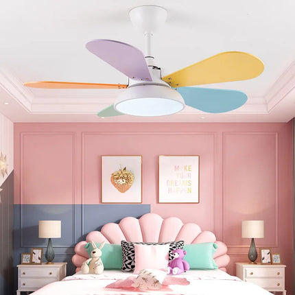 Plafonnier ventilateur LED moderne en bois avec télécommande — LZ4XJ9