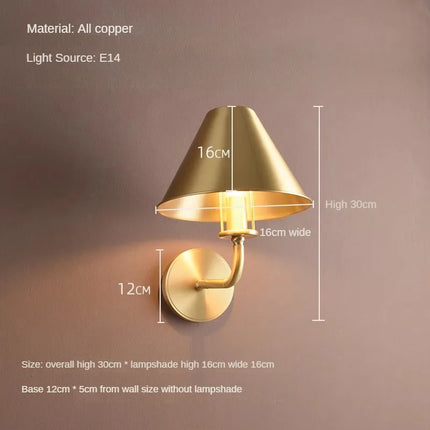 Applique murale minimaliste en cuivre antirouille — LZ4XJ7