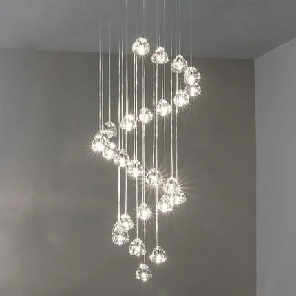 Suspension en cristal duplex rotative pour escalier et salon — LZ4X9Q2