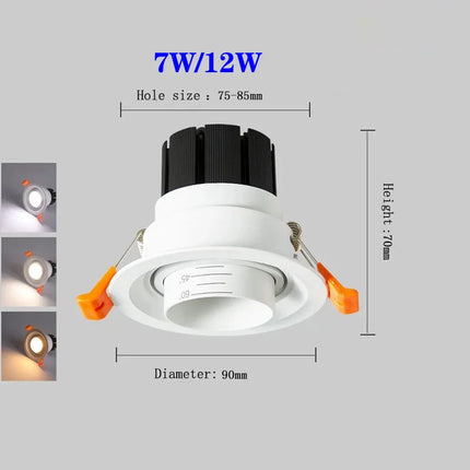 Spot encastré dimmable avec zoom intégré 15-60° COB — LZ4X9P2