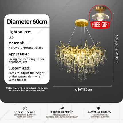 lustre suspendu en cristal design pour intérieur élégant