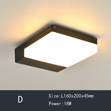 Plafonnier étanche rond et carré pour jardin et balcon lumineux — LZ4P9XQ