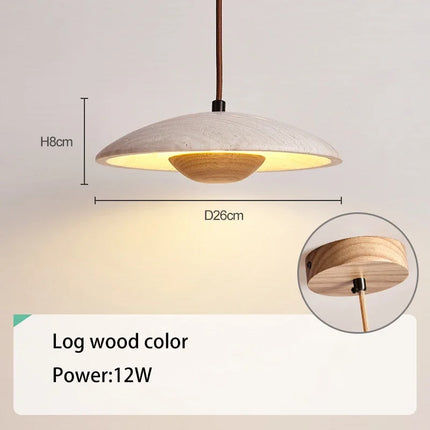 Lustre suspension LED rétro en travertin style wabi-sabi — LZ4X9Q2