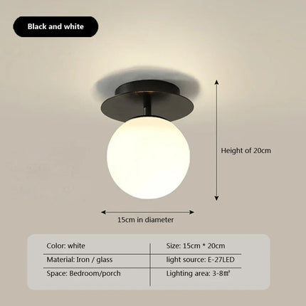 Plafonnier LED sphérique en verre au design moderne — LZ4T9Q2