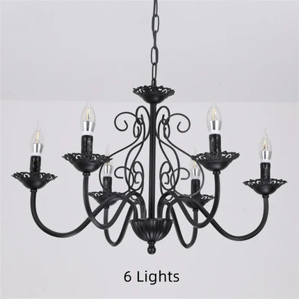Lustre rétro en fer forgé style campagnard américain pour intérieur — LZ4X9P