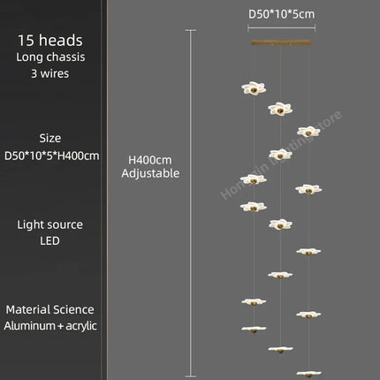 Lustre décoratif moderne pour hall d'hôtel duplex luxe — LZ4X9P2