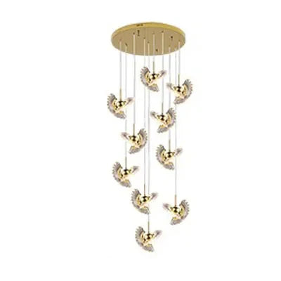 Suspension LED rotative au design créatif pour escalier — LZ4X9T