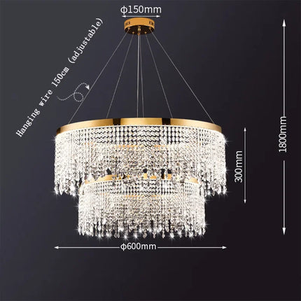 Lustre moderne en cristal pour décoration intérieure élégante — LZ4X9P2