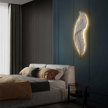 Applique murale LED design plume blanche Kauai — LZ7XQ2