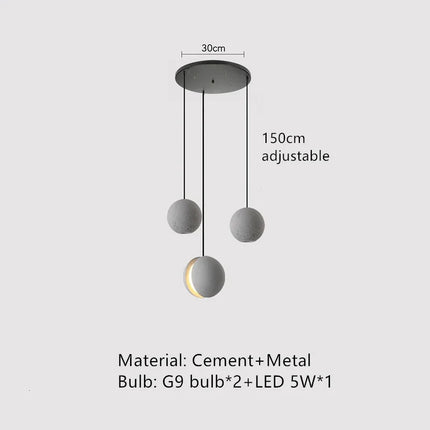 Suspension ronde en ciment au style vintage pour intérieur — LZ7D9X