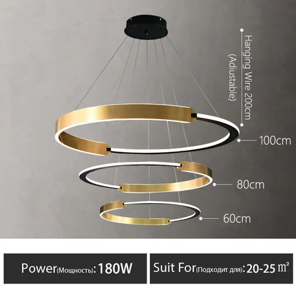 lustre moderne en anneau design pour décoration intérieure