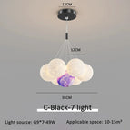 C Noir 7 lumières 12cm / Blanc froid 6000K