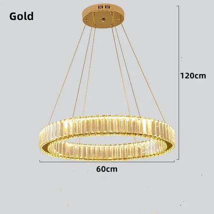 Lustre moderne en cristal avec anneaux réglables pour intérieur — LZ4X9P2