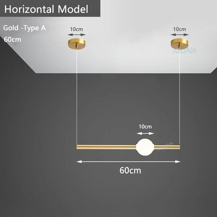 Suspension horizontale moderne pour éclairage de salle à manger — LZ4X9P