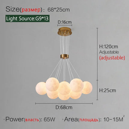 Lustre suspension nordique LED forme bulle planète lune — LZ4X9P2