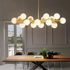 L92 H30CM 16 TÊTES / Or brillant / Blanc froid