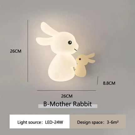 Applique murale de lapin mignon LED lampe de chambre d'enfant moderne Simple chaud chambre de bébé pépinière petite fille garçon chambre chevet appliques murales