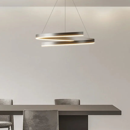 Lustre suspension moderne anneau en fer doré avec LED intégrée — LZ4P9XQ