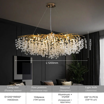 Lustre en cristal au design moderne pour intérieur élégant — LZ4X9V