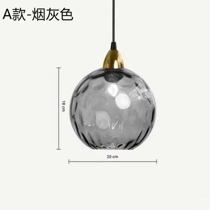 Lustre suspension en verre coloré effet grain d’eau nordique — LZ4X9P