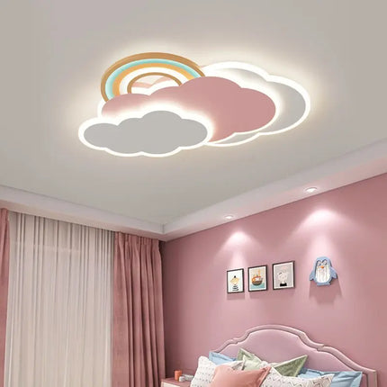 Plafonnier nuage arc-en-ciel romantique avec télécommande optionnelle — LZ4X9P2