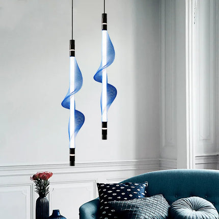 Lustre LED italien design créatif à longue bande — LZ4X9Q