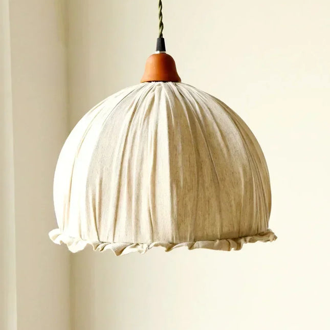Lustre suspension nordique rétro en tissu pour intérieur élégant — LZ4X9M