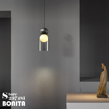 Suspension en verre transparent avec tête décorative en cuivre — LZ4X9P