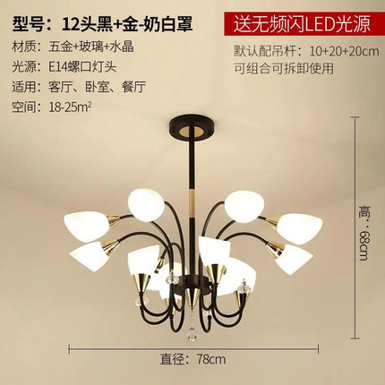 Lustre moderne en cristal et cuivre pour éclairage intérieur — LZ4X9M