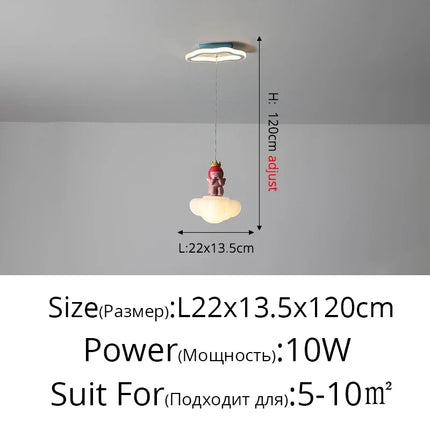Lustre LED à trois têtes créatif pour enfants — LZ4X9T