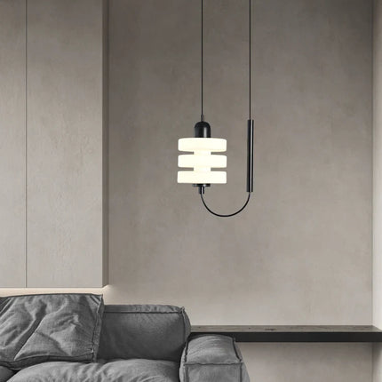 Lustre suspension en verre noir et blanc au design moderne élégant — LZ4QJ7