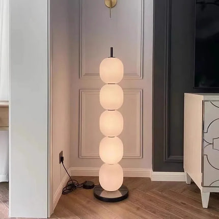 Lampadaire Nordic Mainkai avec abat-jour en verre blanc pour salon et chambre — LZ4P9XQ