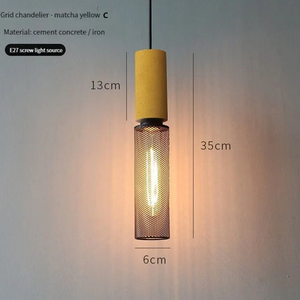 Suspension industrielle en béton avec abat-jour en fer — LZ4X9P