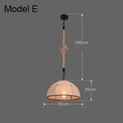 Suspension industrielle rustique avec corde pour intérieur — LZ7D4X